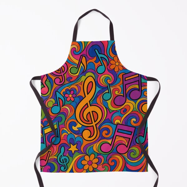 Item preview, Psychedelic Musical Notes 70s Retro Swirl Pattern designed and sold by Far Out Goods.
