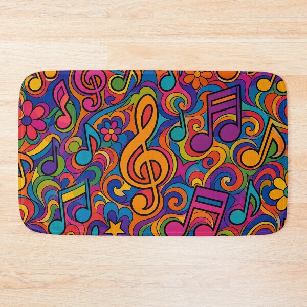 Item preview, Psychedelic Musical Notes 70s Retro Swirl Pattern designed and sold by Far Out Goods.