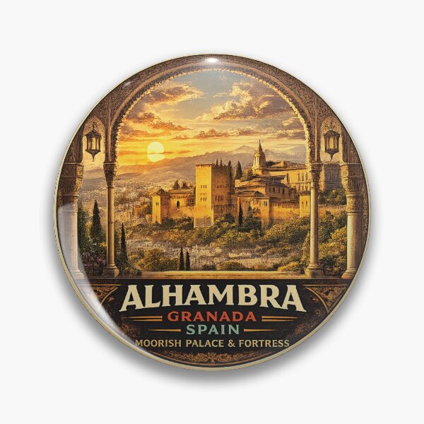 Item preview, Alhambra Palace Architectural Poster | Moorish Granada Spain | Spain Wall Art designed and sold by GnuArt.