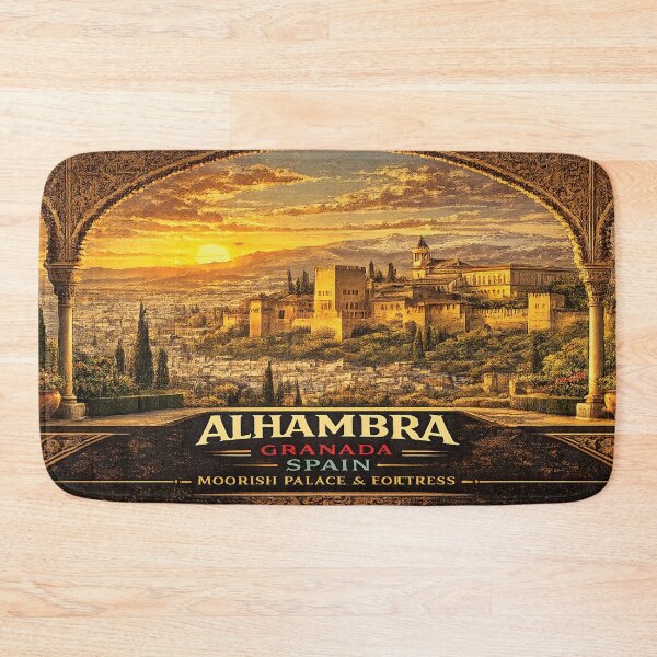 Item preview, Alhambra Palace Architectural Poster | Moorish Granada Spain | Spain Wall Art designed and sold by GnuArt.