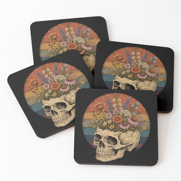 Item preview, Retro Floral Skull Bloom Vintage Gothic Halloween Garden designed and sold by Moizento.