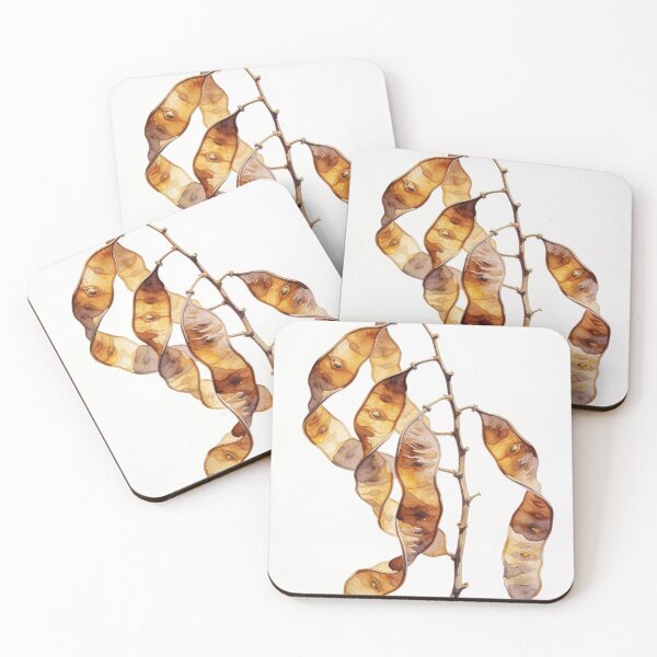 Item preview, Minimalist Dried Acacia Seed Pod Branch Watercolor - Earthy Warm Botanical Wall Art designed and sold by sana designer.