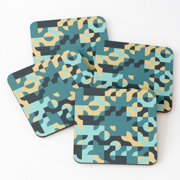 Item preview, Teal and Navy Geometric Quilt Pattern designed and sold by TidySystemsCo.