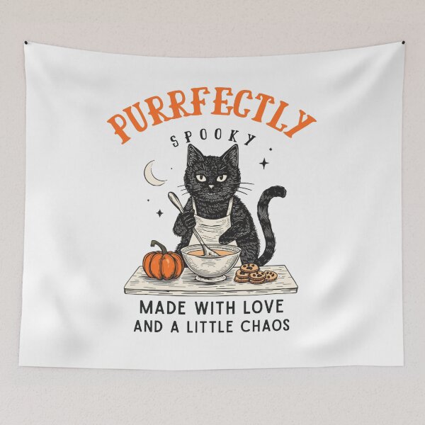 Item preview, Halloween Cat Shirt 'Purrfectly Spooky Bakery' | Cute Cat Halloween T-Shirt | Cozy Autumn Gift designed and sold by DragonPrint.