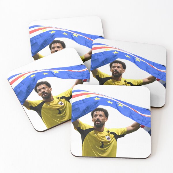 Item preview, Vozinha Capo Verde Goalkeeper with Flag designed and sold by PrintondemArt.