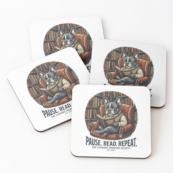 Item preview, French Bulldog Book Lover | Pause Read Repeat | Literary Frenchie Gift designed and sold by CH-4TEE.
