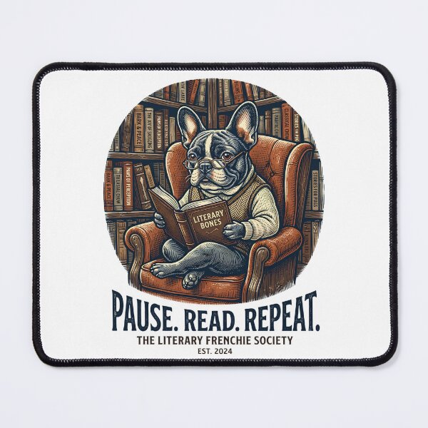 Item preview, French Bulldog Book Lover | Pause Read Repeat | Literary Frenchie Gift designed and sold by CH-4TEE.