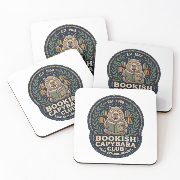 Item preview, Bookish Capybara Club Vintage Embroidered Library Badge designed and sold by urbinet.