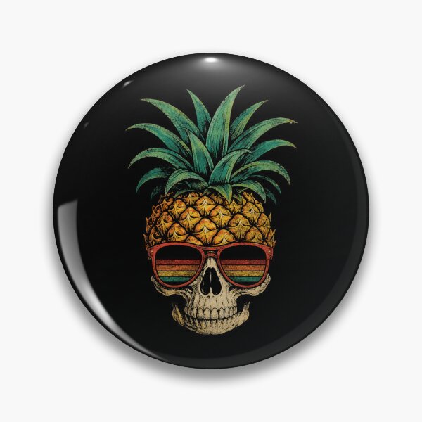 Item preview, Retro Pineapple Skull Wearing Vintage Sunglasses Tropical designed and sold by Moizento.