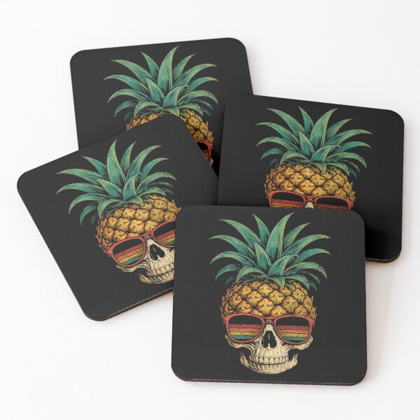 Item preview, Retro Pineapple Skull Wearing Vintage Sunglasses Tropical designed and sold by Moizento.