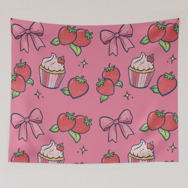 Item preview, Strawberries, bows and cupcakes designed and sold by camilagimenezm.