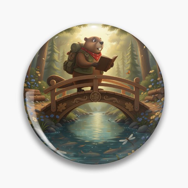 Item preview, Happy Beaver Adventures – The Bridge Repaired Before Sunrise designed and sold by Clothes With Smiling Animals Walt Gral.