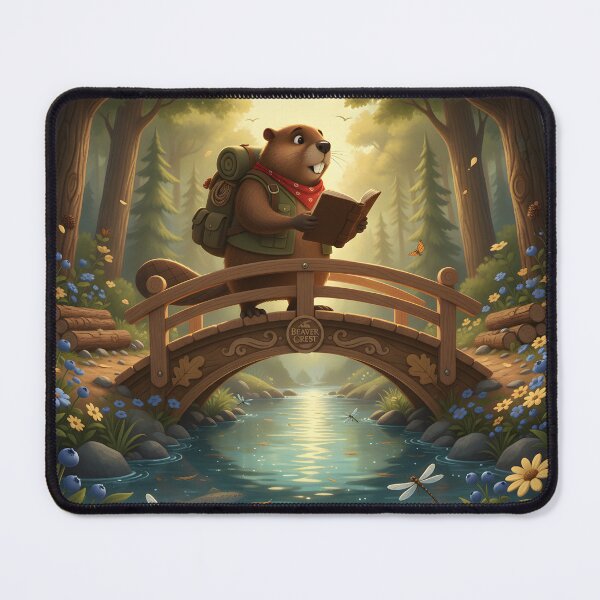 Item preview, Happy Beaver Adventures – The Bridge Repaired Before Sunrise designed and sold by Clothes With Smiling Animals Walt Gral.