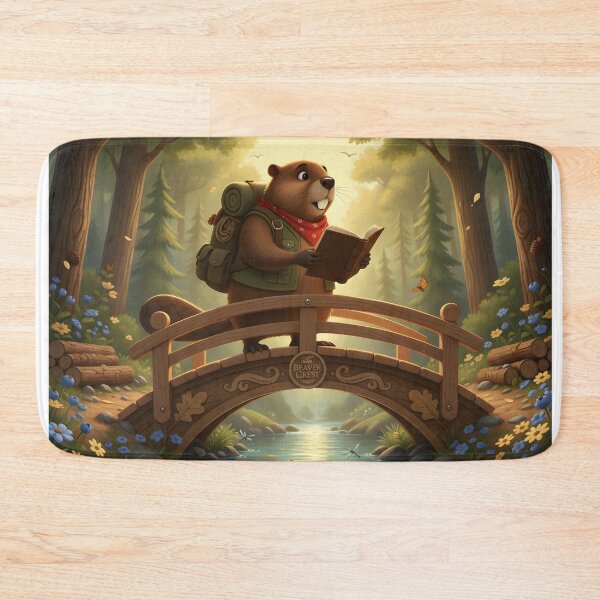 Item preview, Happy Beaver Adventures – The Bridge Repaired Before Sunrise designed and sold by Clothes With Smiling Animals Walt Gral.