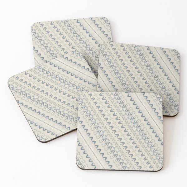 Item preview, Blue Geometric Stripe Pattern – Diagonal Tribal Boho Print designed and sold by FawnFeatherCo.