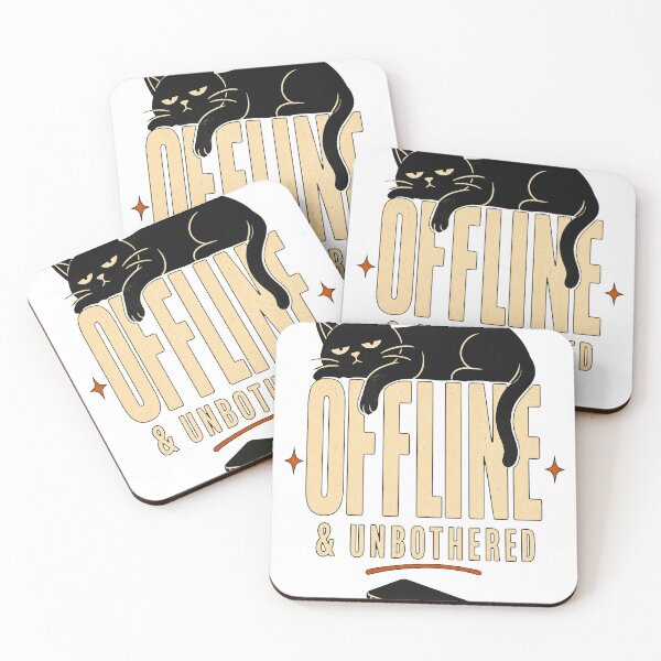 Item preview, Offline and Unbothered – Funny Black Cat designed and sold by BISJOU.
