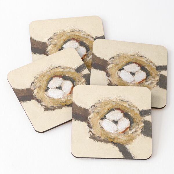 Item preview, Cozy Cottagecore Cream Birds Nest Poster designed and sold by Filora Atelier | Bird Art.