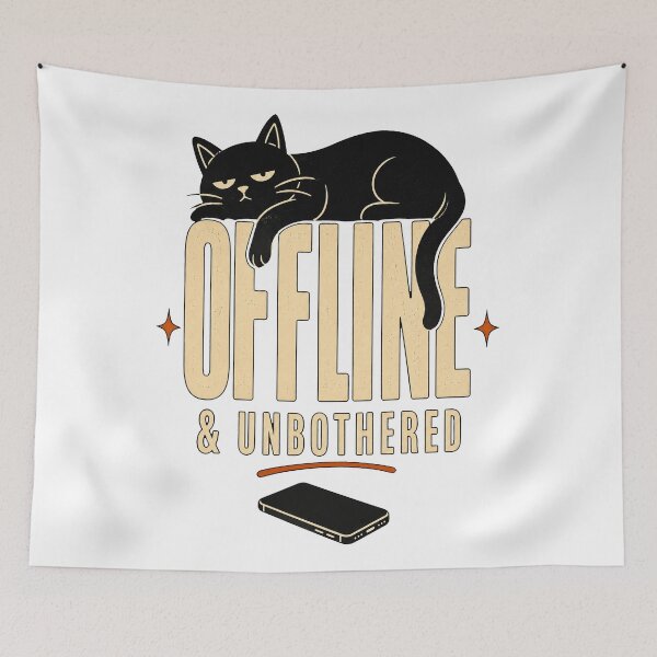 Item preview, Desconectado y despreocupado – Divertido gato negro designed and sold by BISJOU.