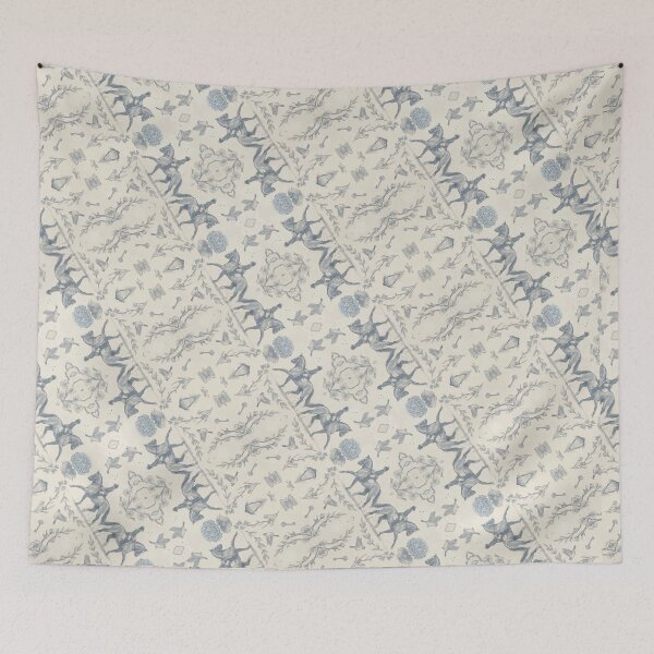 Item preview, Blue Diamond Ikat Pattern – Diagonal Mosaic Boho Print designed and sold by FawnFeatherCo.