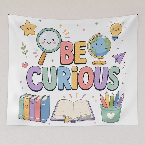 Item preview, Be Curious T-Shirt & Sticker | Cute Learning & Classroom Design | Teacher & Student Gift designed and sold by Sunday.Supply.