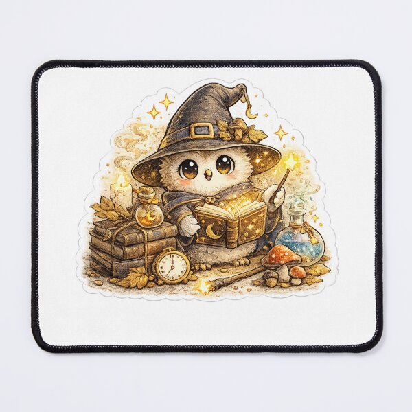 Item preview, Baby Owl Wizard | Cute Halloween stickers designed and sold by Collins Design.