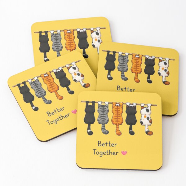 Item preview, Better Together Cute Hanging Cats designed and sold by DailyDoodlesBySumbul.