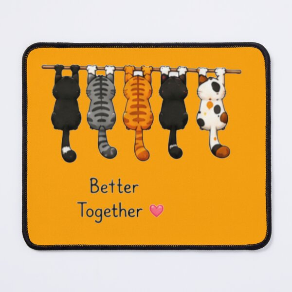 Item preview, Better Together Cute Hanging Cats designed and sold by DailyDoodlesBySumbul.