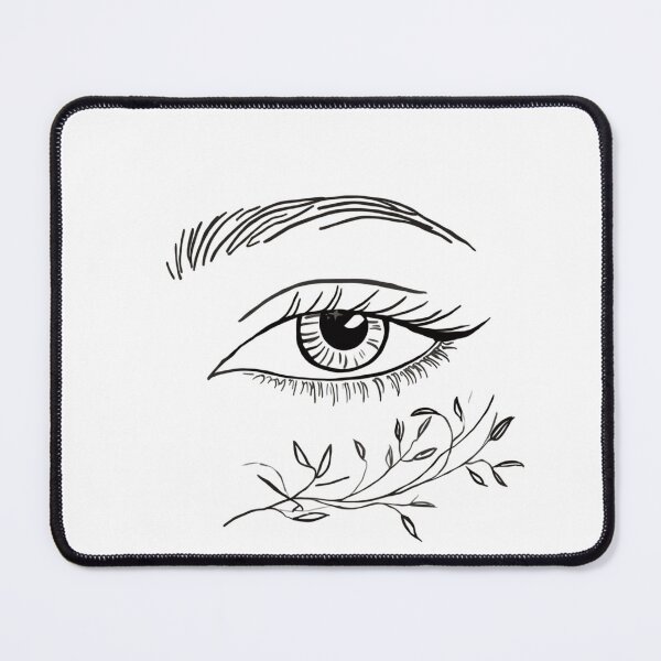 Item preview, Minimalist Line Art Eye with Botanical Leaf - Chic Black & White Abstract Design designed and sold by Larams Studio.