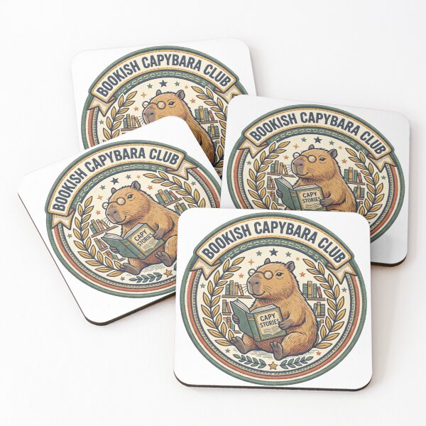 Item preview, Bookish Capybara Club Vintage Reading Design designed and sold by urbinet.