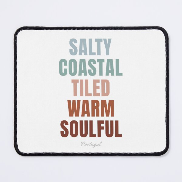 Item preview, Portugal Word Art, Salty Coastal Tiled Warm Soulful Wall Art designed and sold by MarkedArtPrints.