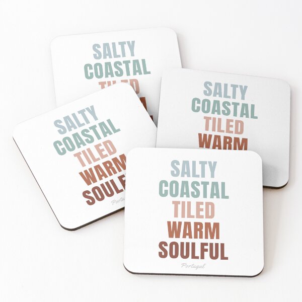 Item preview, Portugal Word Art, Salty Coastal Tiled Warm Soulful Wall Art designed and sold by MarkedArtPrints.