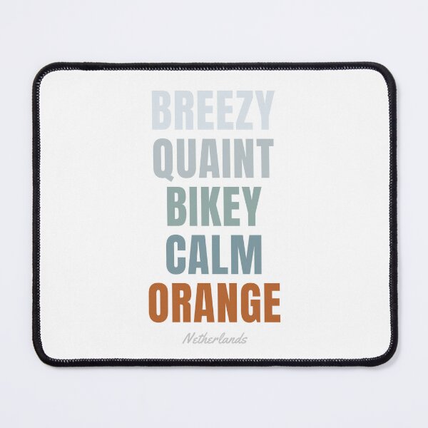 Item preview, Netherlands Word Art, Breezy Quaint Bikey Calm Orange Wall Art designed and sold by MarkedArtPrints.