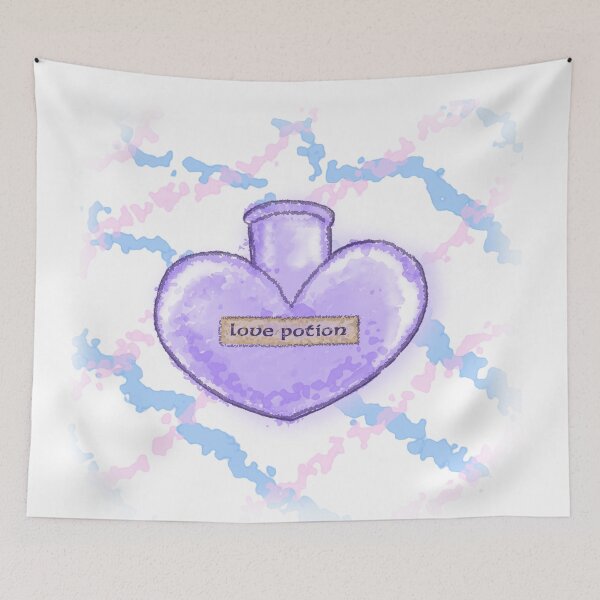 Item preview, Glowing Love Potion Heart Bottle Purple Magic Aesthetic designed and sold by blue witch art.