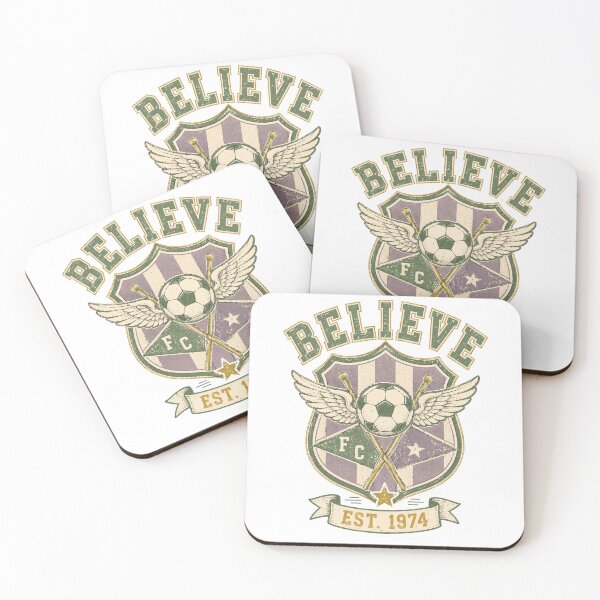 Item preview, Believe Vintage Soccer Club Crest Winged Football Graphic Tee designed and sold by TM DESIGNS AND MORE.