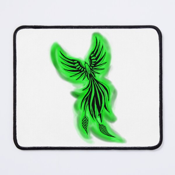 Item preview, Green Flame Phoenix - Emerald Mystical Firebird Art designed and sold by URSM.
