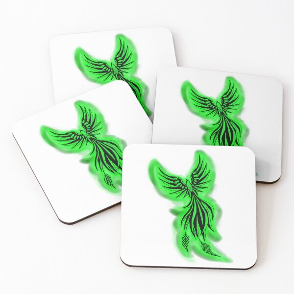 Item preview, Green Flame Phoenix - Emerald Mystical Firebird Art designed and sold by URSM.