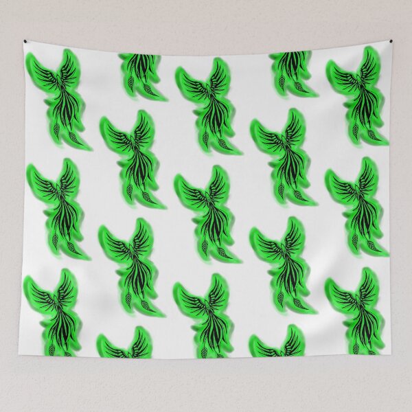 Item preview, Green Flame Phoenix - Emerald Mystical Firebird Art designed and sold by URSM.