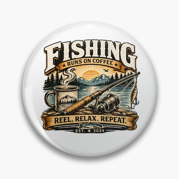 Item preview, Fishing Runs on Coffee | Reel Relax Repeat Fishing Tee designed and sold by PineInkWorks.