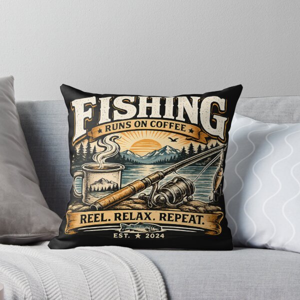 Item preview, Fishing Runs on Coffee | Reel Relax Repeat Fishing Tee designed and sold by InkweariaStudio.