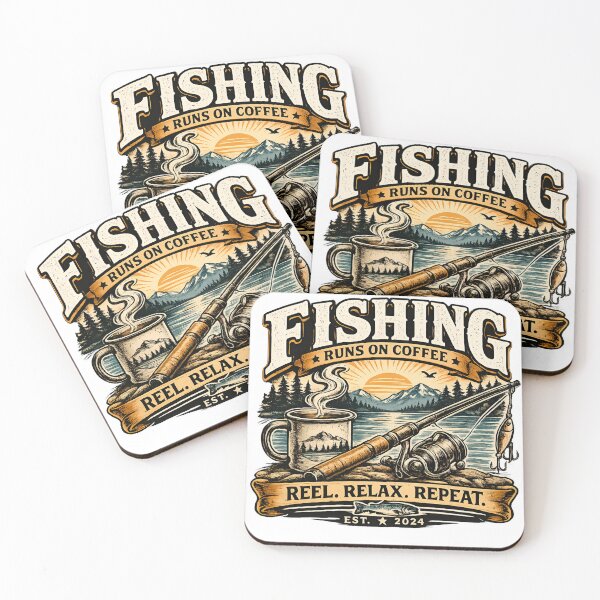 Item preview, Fishing Runs on Coffee | Reel Relax Repeat Fishing Tee designed and sold by InkweariaStudio.