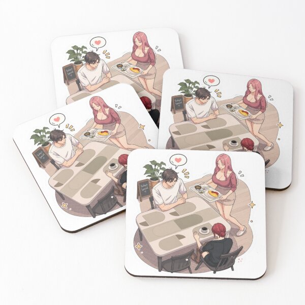 Item preview, Cozy Anime Café Sticker – Cute Slice of Life Scene designed and sold by MeowLoka ⭐⭐⭐⭐.