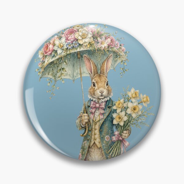 Item preview, Vintage Rabbit  Floral Umbrella Portrait designed and sold by ImageryLoom.
