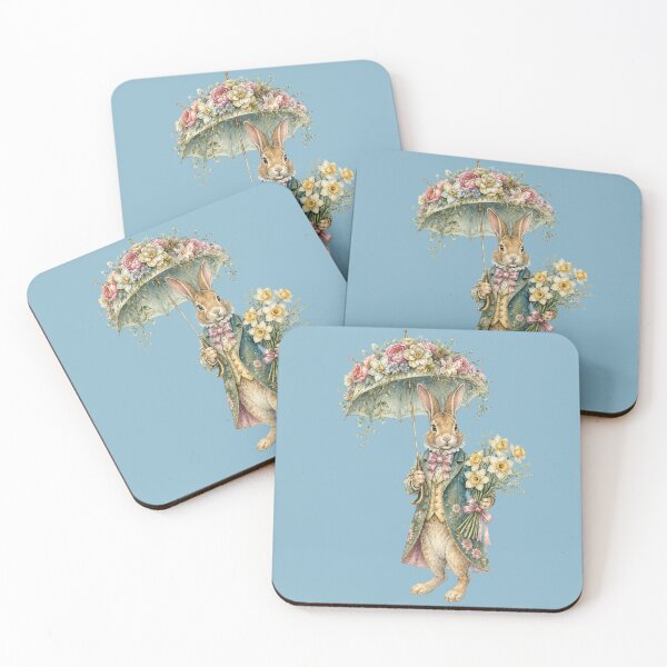 Item preview, Vintage Rabbit  Floral Umbrella Portrait designed and sold by ImageryLoom.