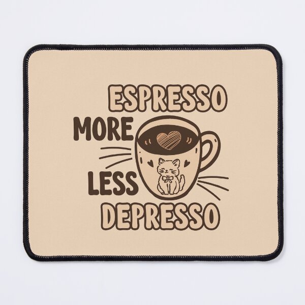 Item preview, More Espresso Less Depresso - Funny Retro Coffee Cat Lover designed and sold by the-Z3nith.