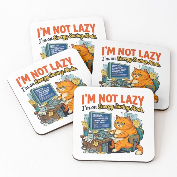 Item preview, I'm Not Lazy – Energy Saving Mode Funny Cat T-Shirt designed and sold by Wonza22yara.