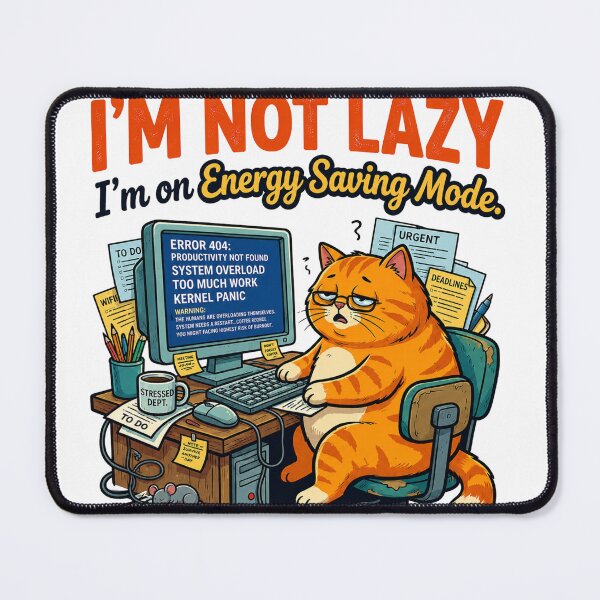 Item preview, I'm Not Lazy – Energy Saving Mode Funny Cat T-Shirt designed and sold by Wonza22yara.