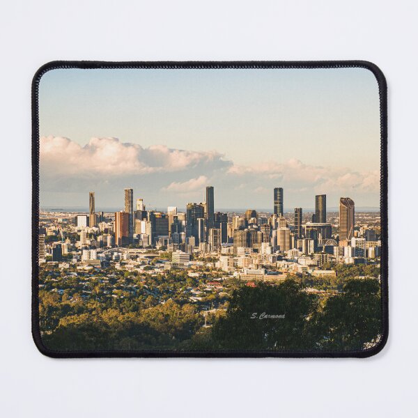 Item preview, Golden Glow over Brisbane - Cityscape Photography designed and sold by AuraInkSC.