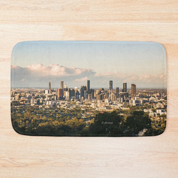 Item preview, Golden Glow over Brisbane - Cityscape Photography designed and sold by AuraInkSC.