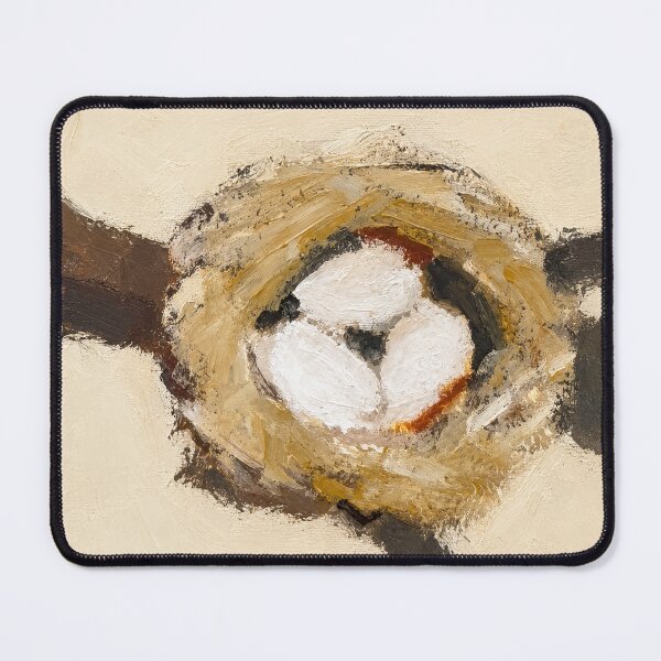 Item preview, Cozy Cottagecore Cream Birds Nest Poster designed and sold by Filora Atelier | Bird Art.