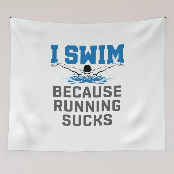 Item preview, I Swim Because Running Sucks Funny Swimmer Swimming designed and sold by jaygo.